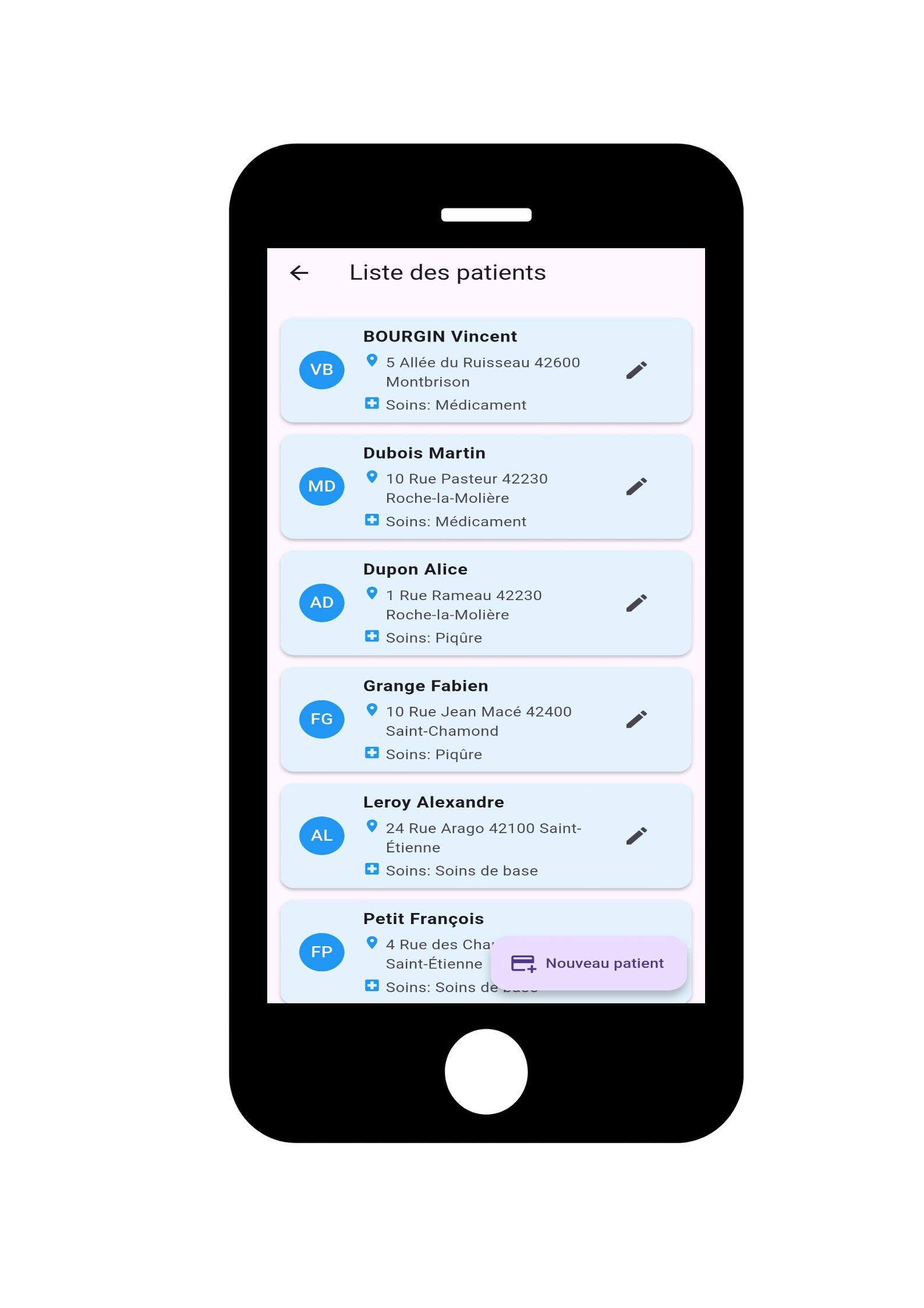 Interface patients